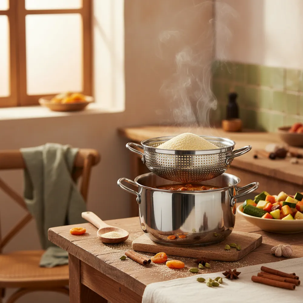 Recette de couscous au couscoussier