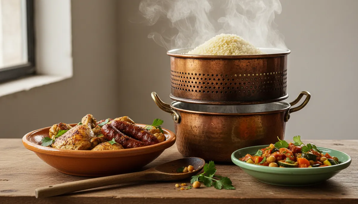 Recette du couscous poulet merguez au couscoussier