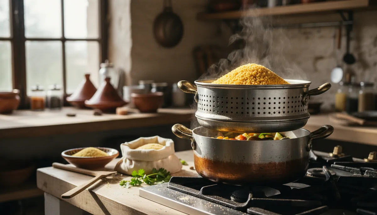 Couscous végétarien au couscoussier